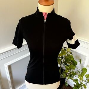 Black Women's Rapha Cyclimg Top with White/Pink Accents